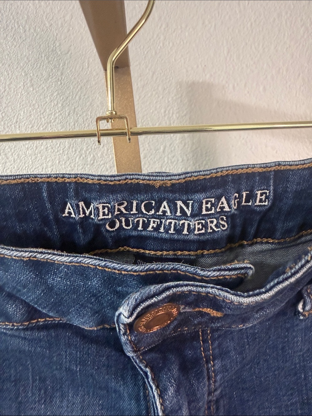 American Eagle Outfitters Dark Indigo- High Rise Shortie -Denim - Size 18 - Picture 2 of 8